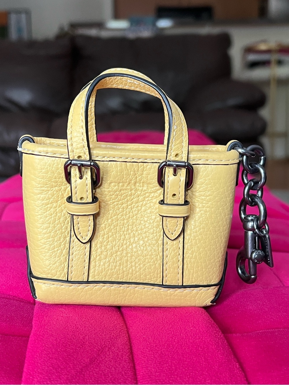 Coach Mini Warner Tote Bag Charm - Picture 2 of 10